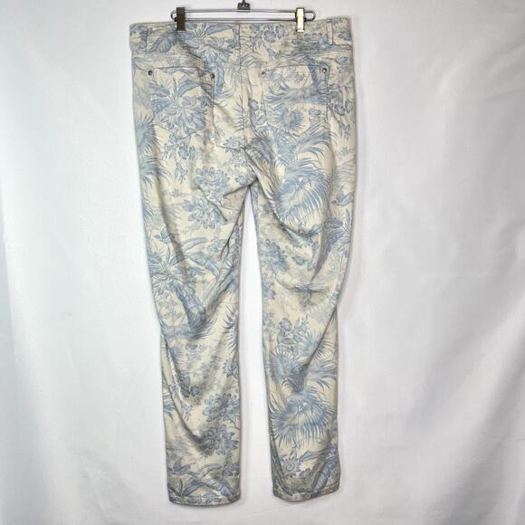 J.Jill Authentic Fit SLIM ANKLE Printed Jeans Rain Tropical Birds Size 16P - Picture 8 of 12